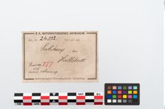 Etikett zu Bronzearmreif (NHMW-PRAE-024532)